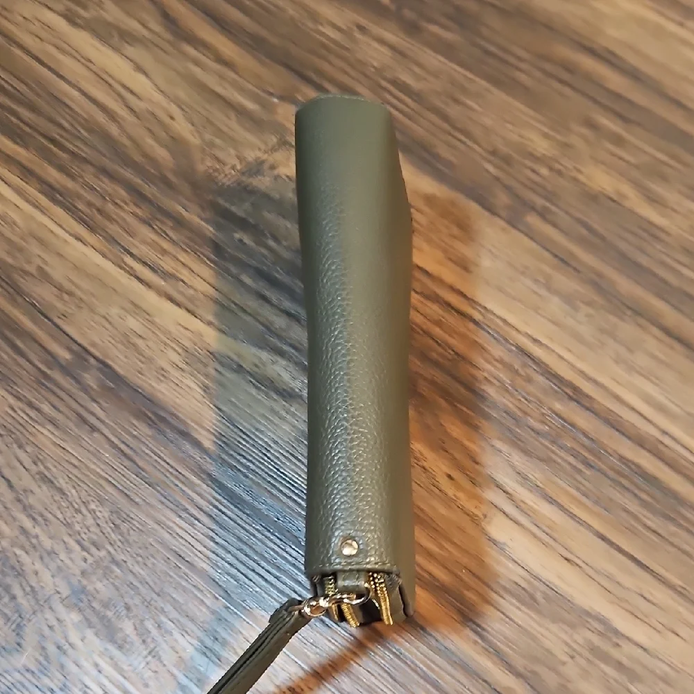 A New Day Green/Gray Doublwe Zip Wristlet Wallet